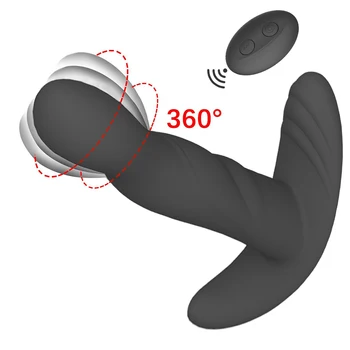 360 Laipsnių Besisukantis Analinis Kaištis Silikono Vibratorius Vyrų Prostatos Massager Butt Plug Išangę Vibracija Sekso Žaislas Vyrams G-Spot Skatinti