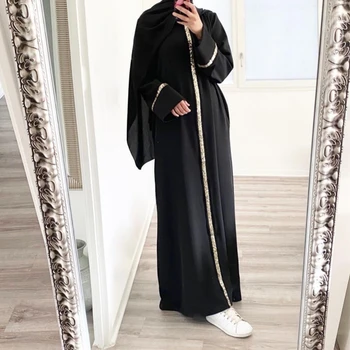 Ramadanas Dubajus Abaja Jilbab Musulmonų Ilga Suknelė Eid Mubarakas Moterų Hijab Suknelės Skraiste Islamo Kaftan Abaja Arabų Vestidos