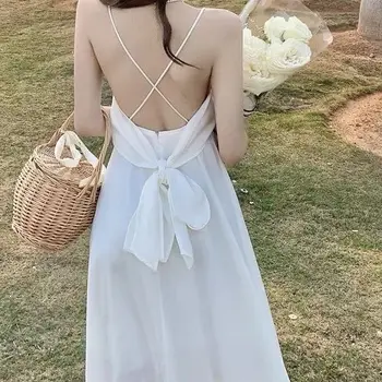 Boho Kabinti ant kaklo Backless Moterims, Ilgą Šifono Suknelė Padalinta Vasaros Gėlių Nėrinių Suknelė iki Paplūdimio Maxi Vestidos