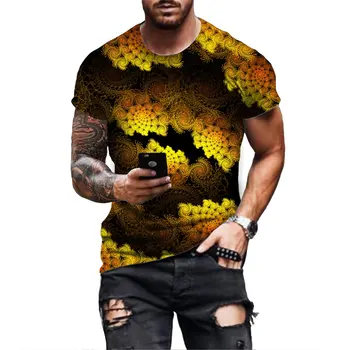 2022 m. Vasaros Nauji vyriški trumpomis Rankovėmis Laisvi marškinėliai 3D Spausdinimo Slim Apvalios Kaklo Megztinis Vyrų Atsitiktinis Patogiai Gatvės Viršūnės