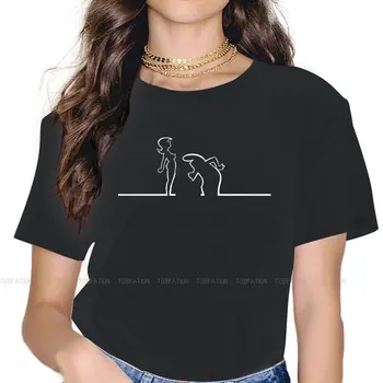 Džentelmenas Moterų Marškinėliai La Linea T-shirt Harajuku Derliaus Moterų Blusas