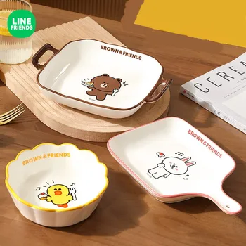 Kawaii LINIJA DRAUGŲ Anime Hobis Ruda Sally Cony Kūrybinės Keramikos Bakeware Buitiniai Indai, Mikrobangų Krosnelė