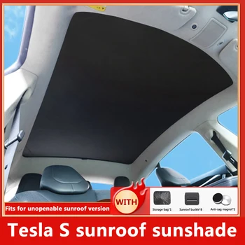 Automobilių Stogo skėtį nuo saulės Už Tesla S Panoraminis Stoglangis skėtį nuo saulės su Priekinis ir užpakalinis Blokuoti UV Apsauga iš Vidaus Padengti