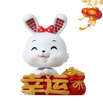 Kinijos Triušis Automobilių Miniatiūrinės Figūrėlės, Purtant Galvą Kinijos Triušis Ornamentu Kinų Zodiako Metai Triušis Ornamentu Už Laimę