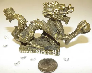 bi00359 Feng Shui Kieto Žalvario Kinų Zodiako Statula Bounty Gausa Drakonas