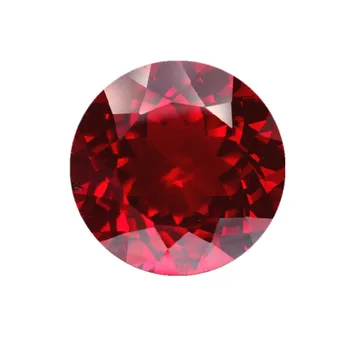 Naujas atvykimo apvalios formos raudonas sintetinis korundas akmens orumą tamsiai raudona rožė briaunotas akmenys akmens karoliukai papuošalai priėmimo 