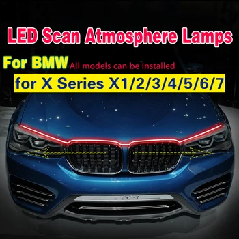 Automobilio LED DRL Priešrūkinis Žibintas, Šviesos, Šviesos važiavimui Dieną BMW X Serijos X1/2/3/4/5/6/7 Su Start Scan Vandeniui Šviesos Juostelė 12v