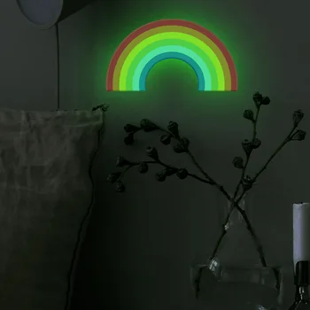 Animacinių Filmų Rainbow Šviesos Sienų Lipdukai Vaikams Kambariai Miegamųjų Namo Decortion Sienos Lipdukai Švyti Tamsoje Žvaigždžių Lipdukai