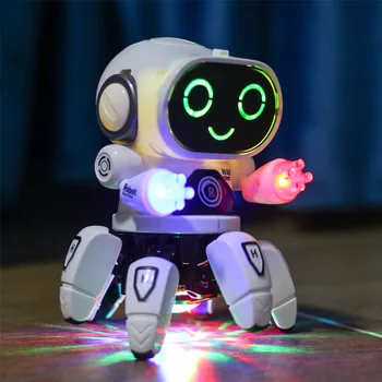 Naujas Šokių Robotas Elektros Šešių Letena Žuvų Plieno Robotas Šviesos Muzika Žaislai Vaikams