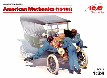 ICM24009 IKM 1/24 Amerikos mechanika (1910s) Masto Plastikiniai Modelis Rinkinys