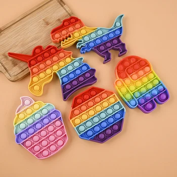 Karšto pardavimo Fidget Reliver Streso Žaislų Rainbow Push Burbulas Antistress Žaislai Suaugusiems, Vaikams, Pasirodo, Jutimo Žaislai Sumažinti Autizmo Dovana