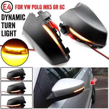2vnt LED Dinaminis Posūkio Signalo Lemputė Automobilio Galinio vaizdo Veidrodėlis LED Indikatorius, Indikatorių Volkswagen VW Polo MK5 6R 6C 2009 - 2016 2017