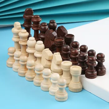 32Pcs 55mm Mediniai Šachmatai Vienetų Užbaigti Chessmen Tarptautinis Žodis Šachmatų Rinkinį Šachmatų Gabalas Pramogų Priedai