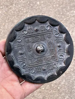 Retro Han Dinastijos Juodos Šviesos Žiedų Formos Bronzos Veidrodis Dekoratyviniai Papuošalai
