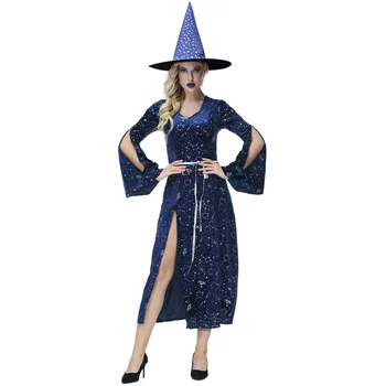Klasikinis Fantastinis Ragana Kostiumas Suaugusių Moterų Halloween Carnival Juokinga Šalies Cosplay Suknelė Iki