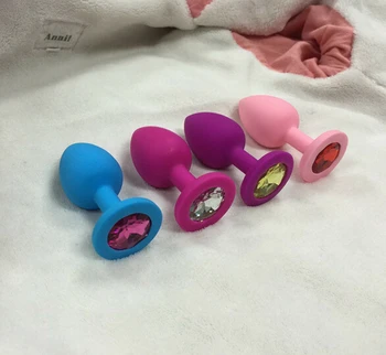  Naujas Unisex Silikono Mini Analinis kaištis Butt Beads su Patrauklia Kristalų Papuošalai bdsm Sekso žaislai Produktas, 4 spalvos