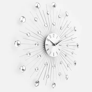 20 Colių Sieninis Laikrodis Stilingas Diamond Silent Ne-tiksi arabų Skaitvardis Laikrodis Sidabro Dideli Sieniniai Laikrodžiai Gyvenimo Kambario, Miegamasis