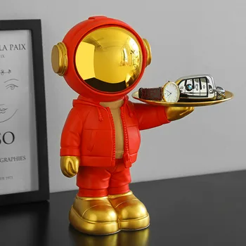 Namų Dekoro Astronautas Statula Butler Saugojimo Dėklas Kambarį Stalo Laikymo Dėklas Astronautas Skulptūra Ornamentu Amatų Dovanos