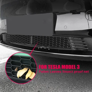 Už Tesla Model 3 2017 - 2022 Dulkių Įrodymas Vidinės Ventiliacijos Grotelės Padengti Grynosios Automobilio Buferyje Stabdžių Vabzdžių Ju Apdailos Reikmenys