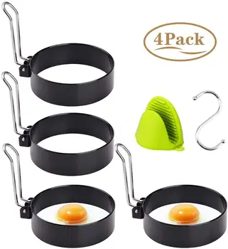 Kiaušinių žiedas, nerūdijančio plieno, kiaušinio žiedas pelėsių, už omletas blynai sandwich pusryčiai, virtuvės maisto ruošimo įrankiai