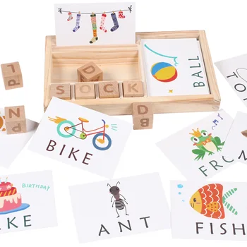 Medienos Rašybos Žodžių Žaidimą Vaikams Anksti Švietimo Žaislai Vaikams Mokymosi Mediniai Žaislai Montessori Ugdymo Žaislas-Geriausia Dovana