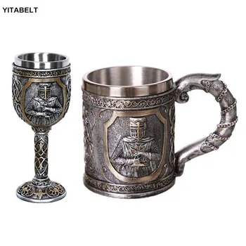 nerūdijančio alaus puodelis kavos puodelio viduramžių šarvai helovinas dovanų šalis tiekimo kavos puodelio