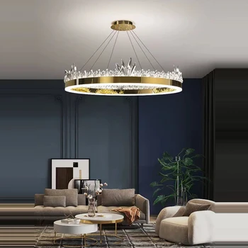 Šviestuvo LED šviesos srautą galima reguliuoti Kristalų Modernios Šviesos Rungtynių Prabangūs Miegamojo, Valgomojo Kambarį High-end Round Viešbučio Valgomasis Kambarys