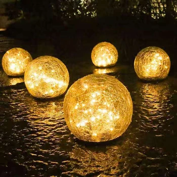 LED Kristalų Rutuliniai šviestuvai Lauko Vandeniui Sodo Puošmena Stiklo Kamuolys Šviesos Žemę Vejos Lempos Atostogų Šalis Apdaila
