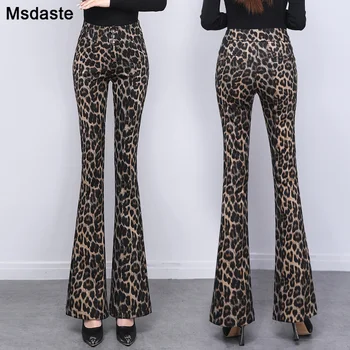 Varpo leopard kelnės moterims aukšto juosmens mados leopard lady kelnės bodycon atsitiktinis seksualus mujer pantalones slim moteris kelnės