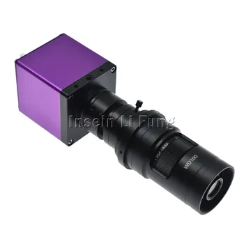 1080P 60 Kadrų 1/2-colio HDMI Video Mikroskopas su Kamera, SD Kortelės Saugojimo R G B Nepriklausomas Reguliavimas+10X-200X Zoom C-mount Objektyvas