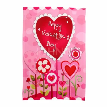 Yehoy savo dizaino Dekoratyvinis Širdies Trio Meilė Raudona Rožinė Valentino Dieną, Sodo Vėliavos