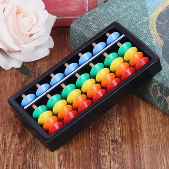7 Skaitmenų polių standartas karoliukai akinantys spalvų abacus Kinijos, Japonijos skaičiuoklė skaičiavimo priemonė matematikos pradedantiesiems skaičiavimo žaislas