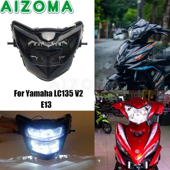 ABS 12V Motokroso priekinis žibintas Didelis Mažas Šviesos LED Priekinės Šviesos Lempos naudojamos Šviesos (E13 už Yamaha LC135 LC 135 V2 Dirt Bike Žibintas