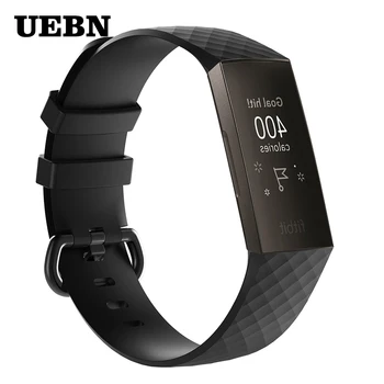 UEBN Sporto Juostos Fitbit Mokestis 3 Dirželis su Silikono Priedais Apyrankės Už Fitbit Mokestis 3SE Pakeitimo Dirželis watchbands