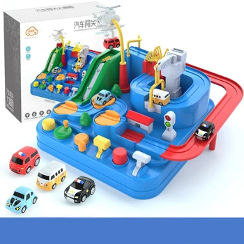 Lenktynių Geležinkelių Automobilio Modelį Lenktynių Švietimo Žaislas Vaikams Sekti Automobilio Nuotykių Žaidimas Smegenų Žaidimas, Mechaninė Interaktyvus Žaislas Traukinio T801