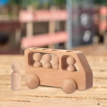 Mediniai Automobilių Playset Mokymosi Žaislas su 4 Žmonės Sumos už Vaikų Gimtadienio Dovana