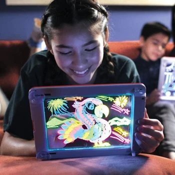 3D Fluorescentinė Piešimo Lenta Kurti Meną Blizga Magija Vaikų Laikinąją Rašymo Lenta Kūrybiniai Žaislai