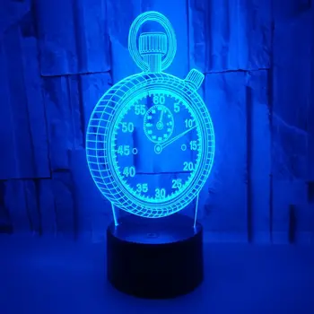 Naujas Laikrodis, spalvinga 3D šviesos kūrybinis prisilietimas darbalaukio stalo lempos atmosferą 3D LED lempos iliuzija