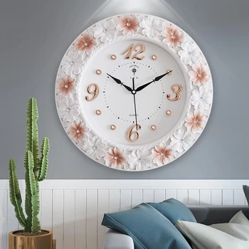 Sieninis Laikrodis Rožinė Europos Stiliaus Išjungti Kūrybos Gėlių Sienos Kabo Laikrodis Gyvenimo Kambario, Miegamasis Kvarcinis Laikrodis Modernus Dekoro