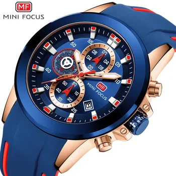 MEGIR MiniFocus Mėlyna Sporto Laikrodžiai Vyrams Top Brand Prabanga Chronograph Žiūrėti Karinės Kvarciniai Laikrodžiai Šviečiantys Relogio Masculino