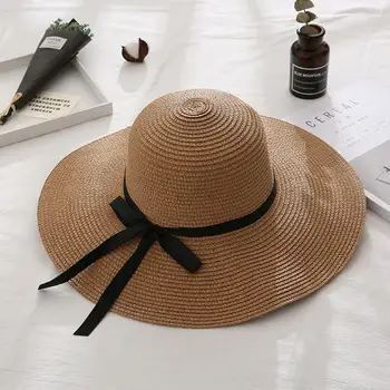 Elegantiškos Šiaudų Skrybėlę, Sulankstomas Tinklelio Moterų Saulės Skrybėlę Lengvas Moterų Saulės Skrybėlę